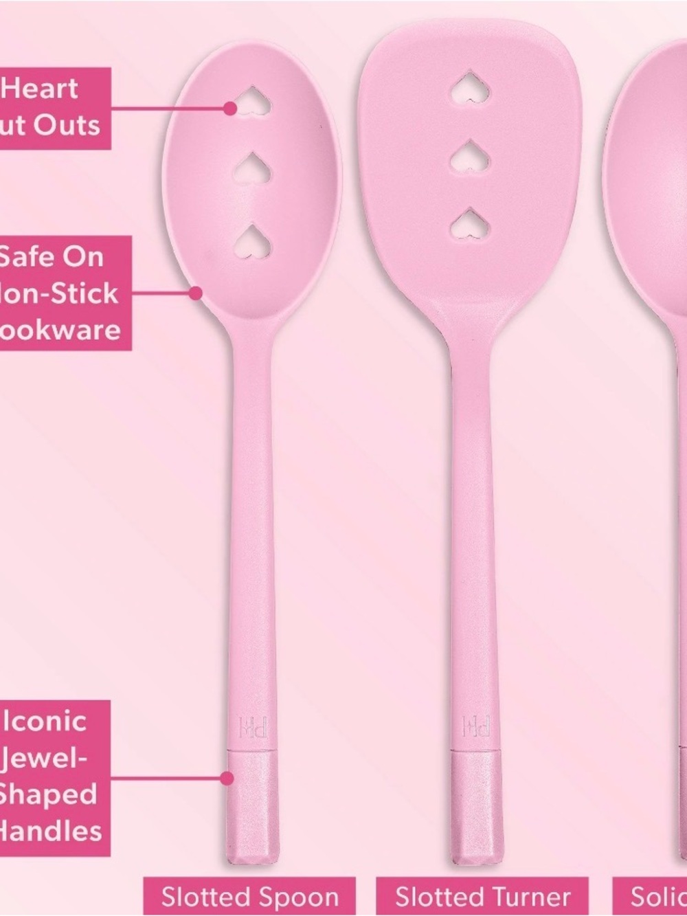 Paris Hilton Pink Kitchen Utensil Set with White Holder - Picture 4 of 6
